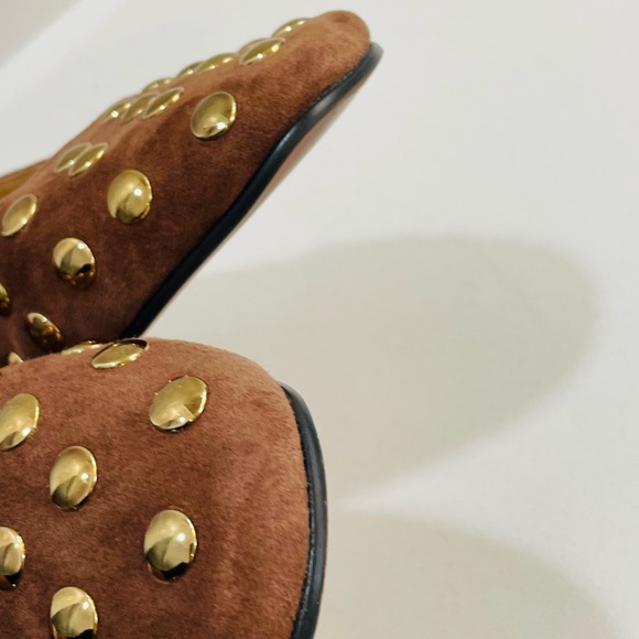 Madewell Greta Ballet Leather Flat in Leather Suede Gold Studs - Picture 12 of 12